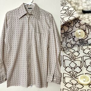 VTG Nettelstroth of Switzerland 100% Cotton Disco Print Long Sleeve Button Up M